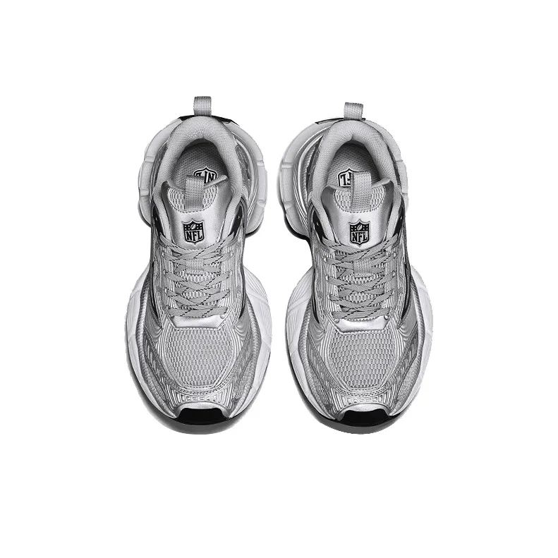 NFL Cushioning Balance Lightweight Height Increasing Low-Top Chunky Sneakers Unisex Gray-3