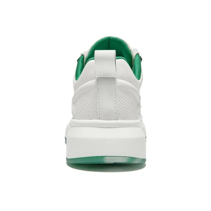 U.S. POLO ASSN. Slip Resistant, Lightweight, Breathable, Height Increasing Low Top Skateboard Shoes Men's White Green-4