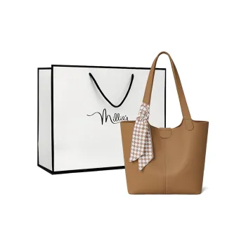 MILLIE'S Cow Leather Tote Bag Portable Underarm Shoulder Bag Regular Women's Cookie
