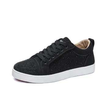 VANSSI Coverage Anti Slip And Wear Resistant Lightweight Breathable Low Top Skateboard Shoes Men's Black White
