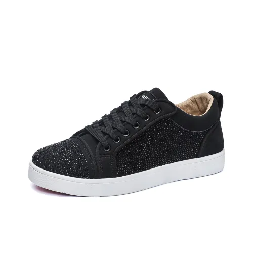 VANSSI Coverage Anti-Slip And Wear-Resistant Lightweight Breathable Low-Top Skateboard Shoes Men's Black White