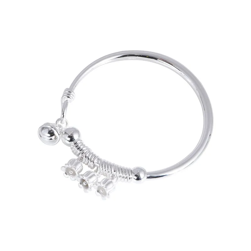JINLUWANG 999 Fine Silver Sterling Silver Bracelets Women's-0