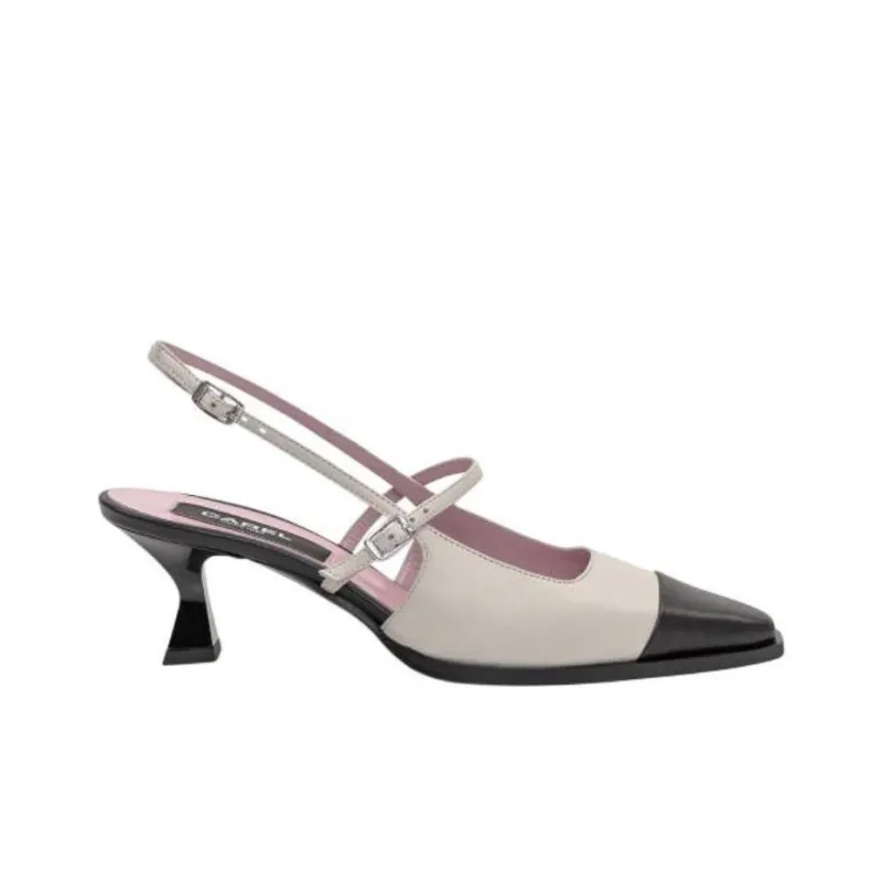 Carel Slim Heel High Heels 5cm Women's Beige Black-1