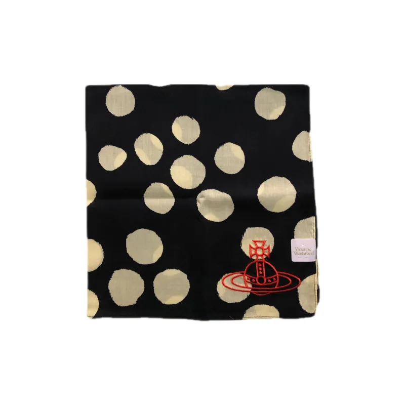 Vivienne Westwood Cotton Fabric Knit Scarves Unisex Black-1