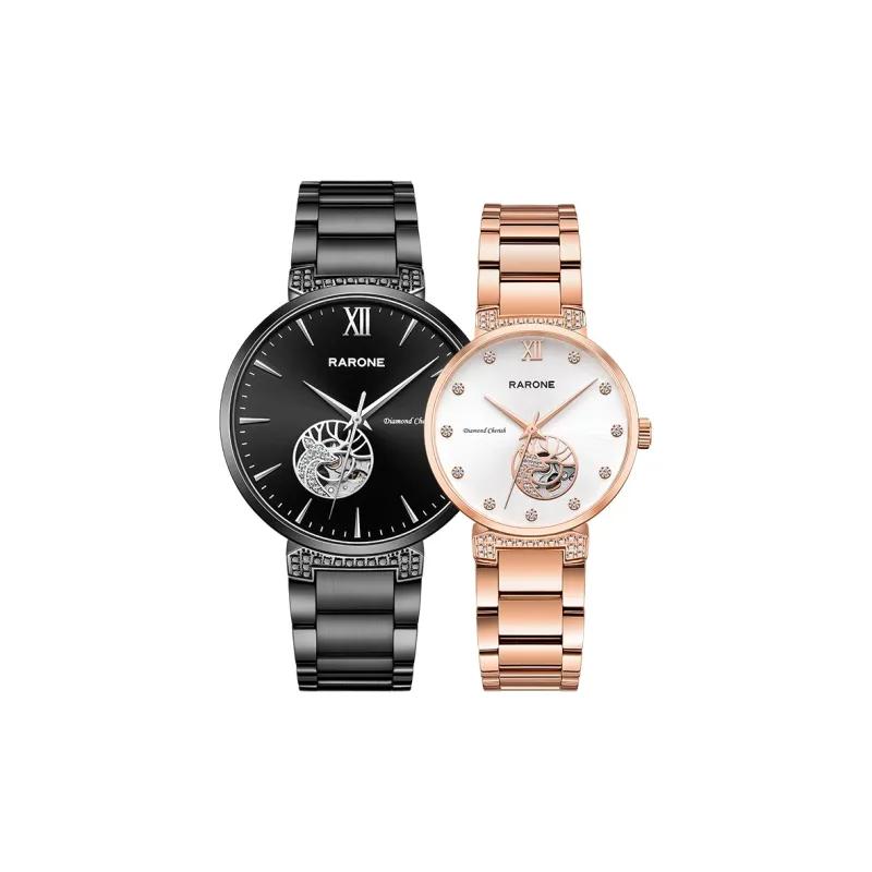 RARONE Couple Collection Deer Mechanical Movement Stainless Steel Watchband Watch Unisex White Dial-1