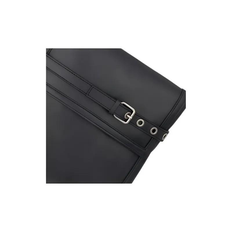 ZARA Cow Leather Clutch Mini Women's Black-3
