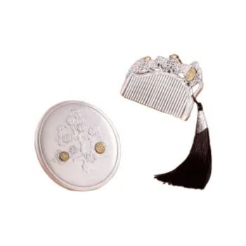 QINGFU 999 Fine Silver Comb Mirror And Ear Pick Three Piece Set Women's