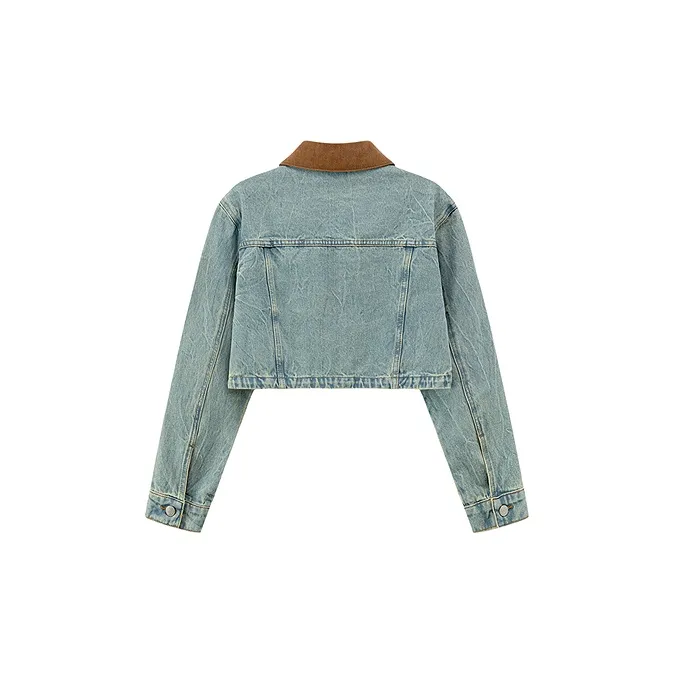 CHUU Cropped Coats Women's Light Denim Blue-1