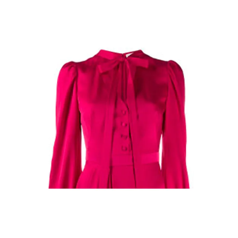 McQ Alexander McQueen Long-Sleeved Dresses Women's Rose Red-4