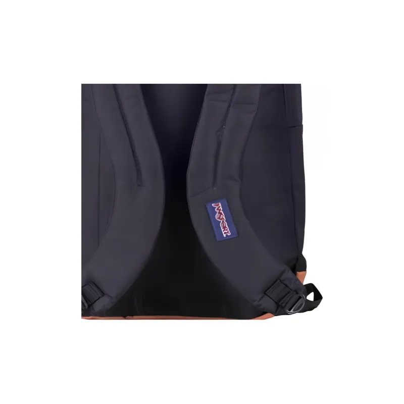 JanSport Fabric With Leather Backpack Large Size Unisex Black-4