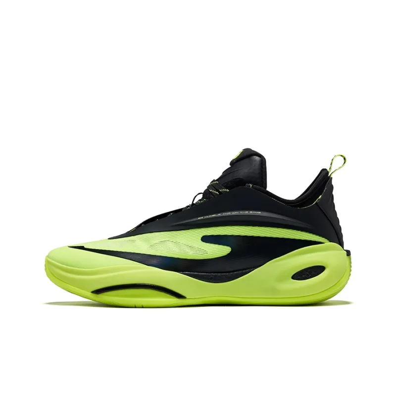 Erke Qian Xun 2.0 Basketball Shoes Men Low Top Fluorescent Lime Green Fluorescent Fuchsia-3