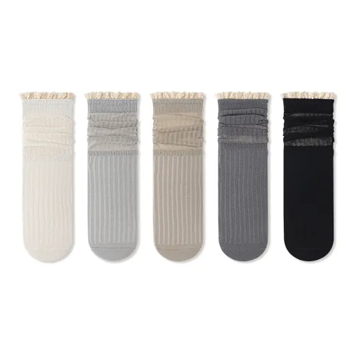 JIAZINI Mid Calf Socks Women's Combo Set