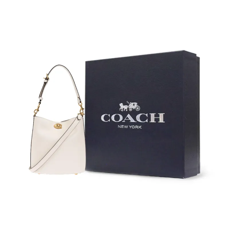 COACH Willow Leather Bucket Bag, Crossbody, One Shoulder Handbag Trumpets Women's Cream-7