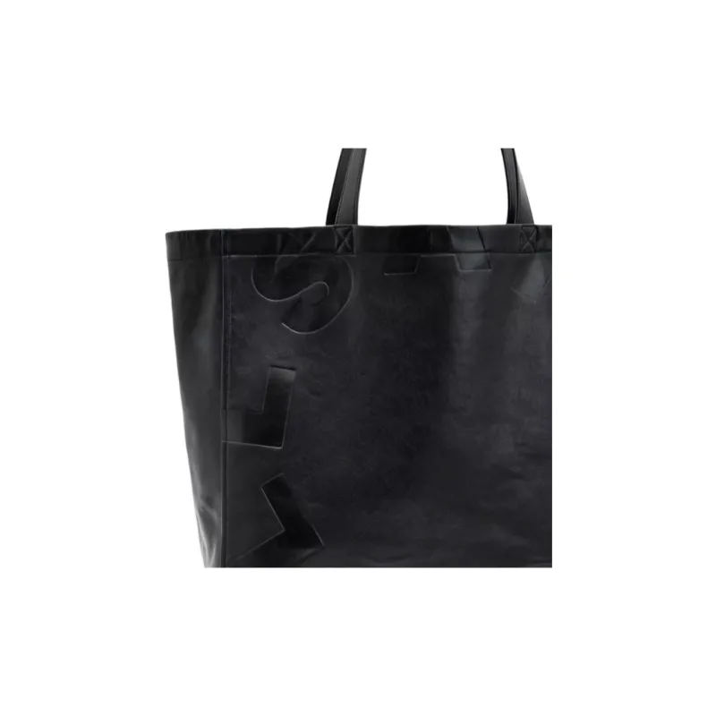 ALLSAINTS Sheepskin Tote Bag Shopping Bag Shoulder Bags Men's Black-4