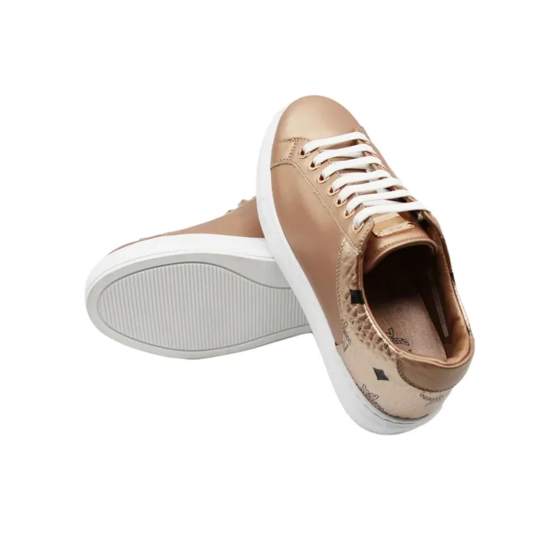 MCM Low Top Skateboard Shoes Women's Rose Gold-4