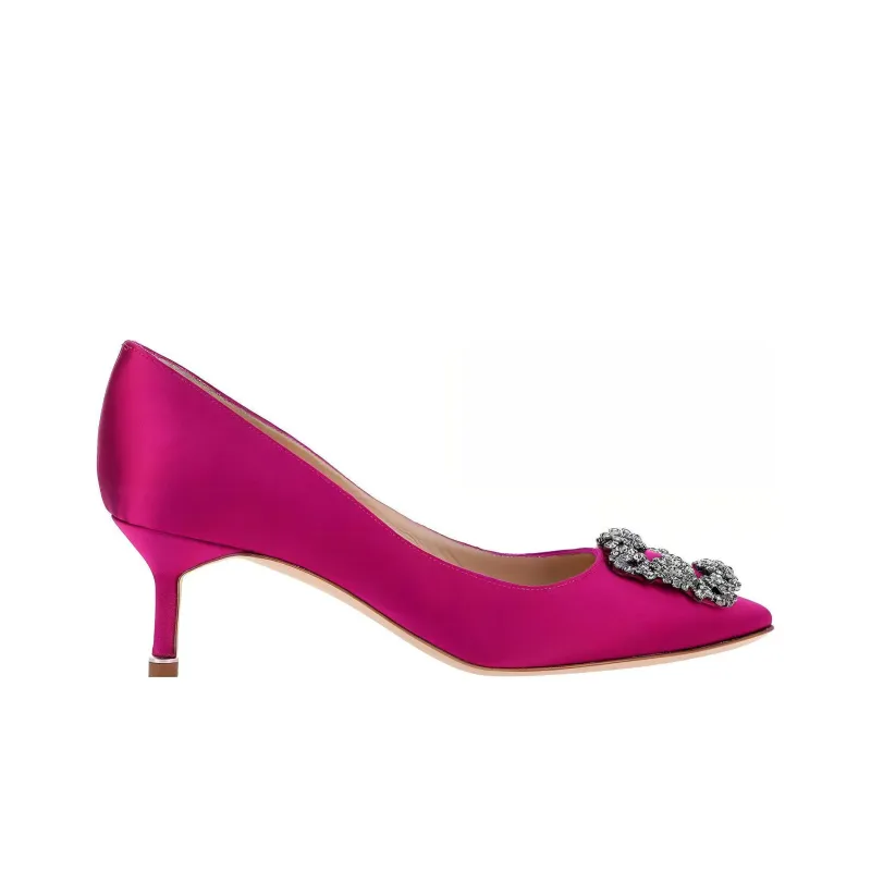 MANOLO BLAHNIK Hangisi Slim Heel High Heels 3cm Women's Pink-1