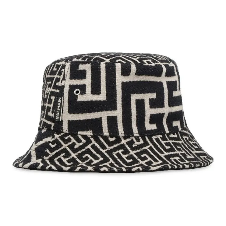 BALMAIN Cotton Polyester Bucket Hats Women's Black-2