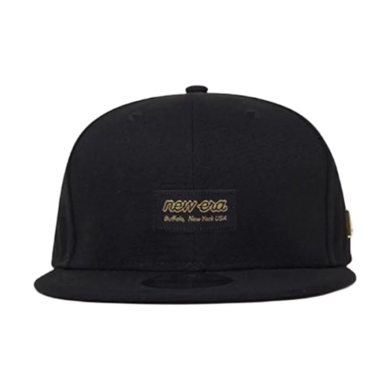 New Era Polyester, Cotton Baseball Caps Unisex Black Gold-2