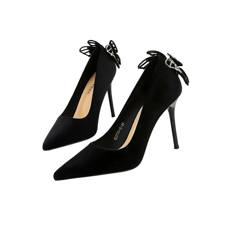 QITUMAUL High Heels Women's Black-1