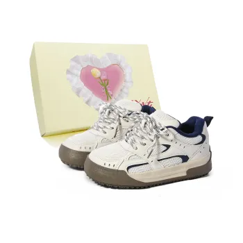 FULLXUAN Low Top Skateboard Shoes Women's Beige Blue