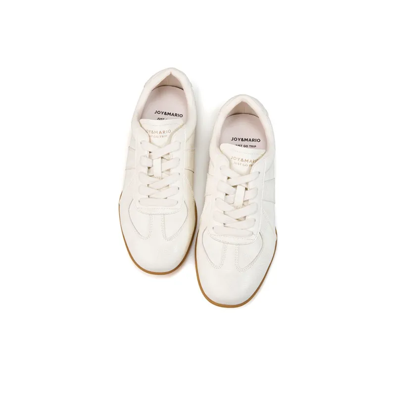 Joy&Mario Breathable Lightweight Low-Top Casual Shoes Women's Beige-2