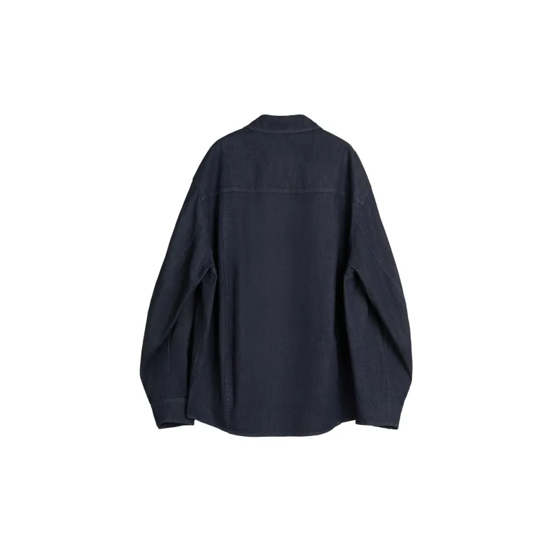 Dupu Contracted Shirt Unisex Denim Blue-1