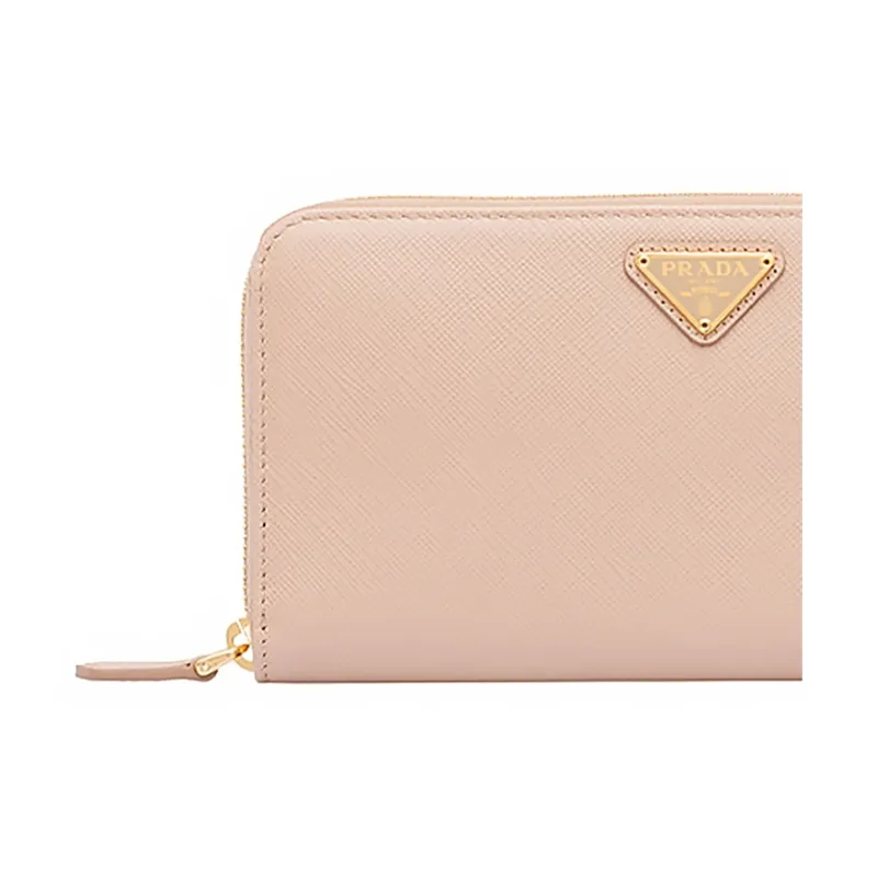 PRADA Leather Wallet Tubas Women's Nude Pink-3