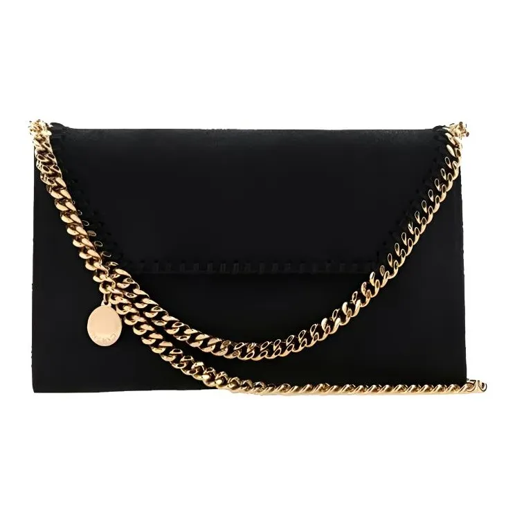 Stella McCartney Polyester Envelope Bag, Chain Bag, Shoulder Bag Women's Black-1