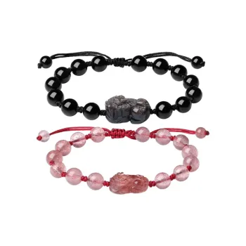 Ancient Jewelry Obsidian Jade Bracelets Unisex