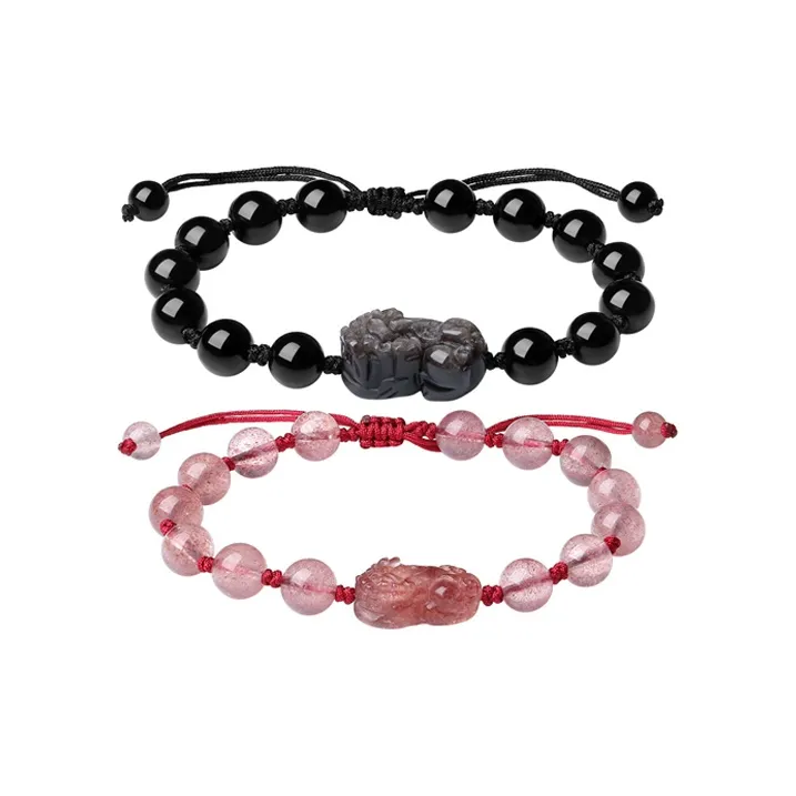 Ancient Jewelry Obsidian Jade Bracelets Unisex-6