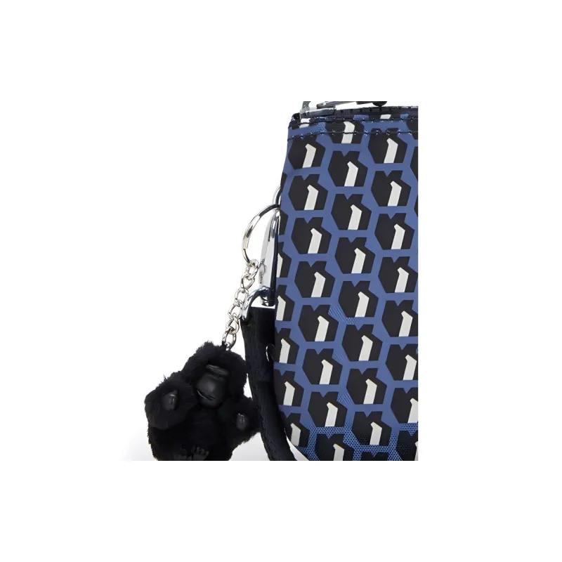 Kipling Polyamide Clutch Small Size Women's Gray Blue Purple/3D Blue Beige Monogram-6