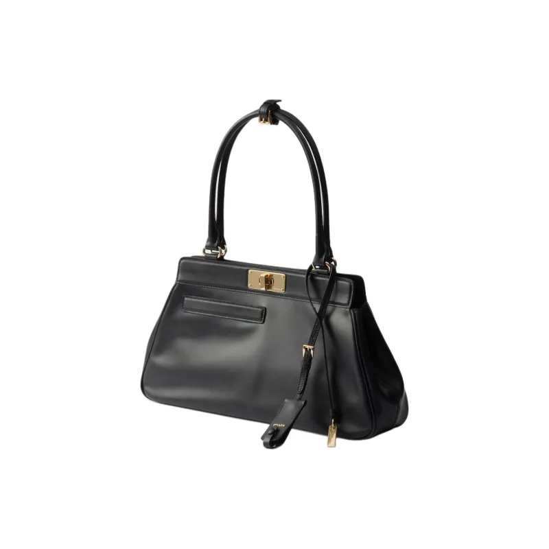 PRADA Cow Leather Tote Bag Shopping Bag Handbag Large Size Women's Black-1