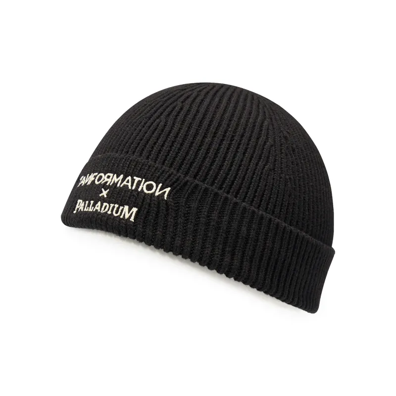 Palladium Cotton, Knit Fabric, Pearl Beanies Unisex Black-2