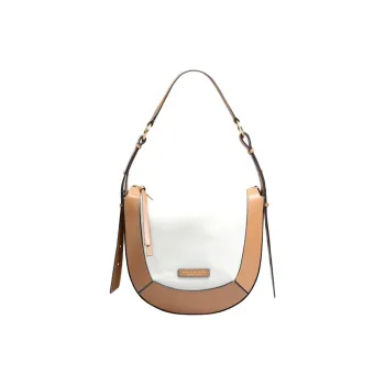 THE BRIDGE Fabric Shoulder Bag Women's White & Brown