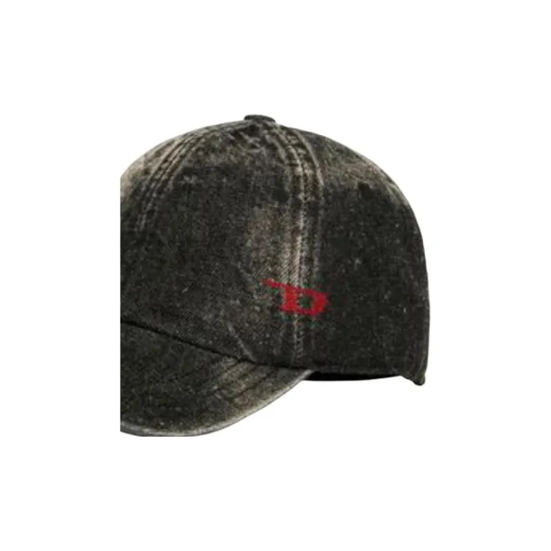 DIESEL D Logo Used Effect Denim Baseball Cap-1