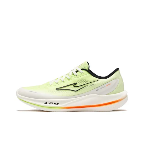 Erke Rebound Lightweight Breathable Low Top Training Running Shoes Men's Fluorescent Bud Green Microcrystal White