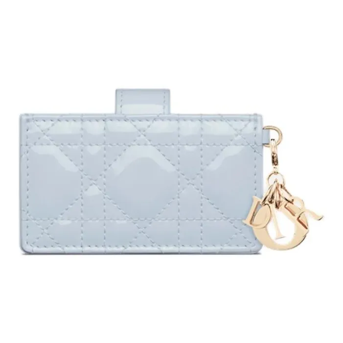 DIOR Lady Dior Calfskin Card Holder Women's Blue-2