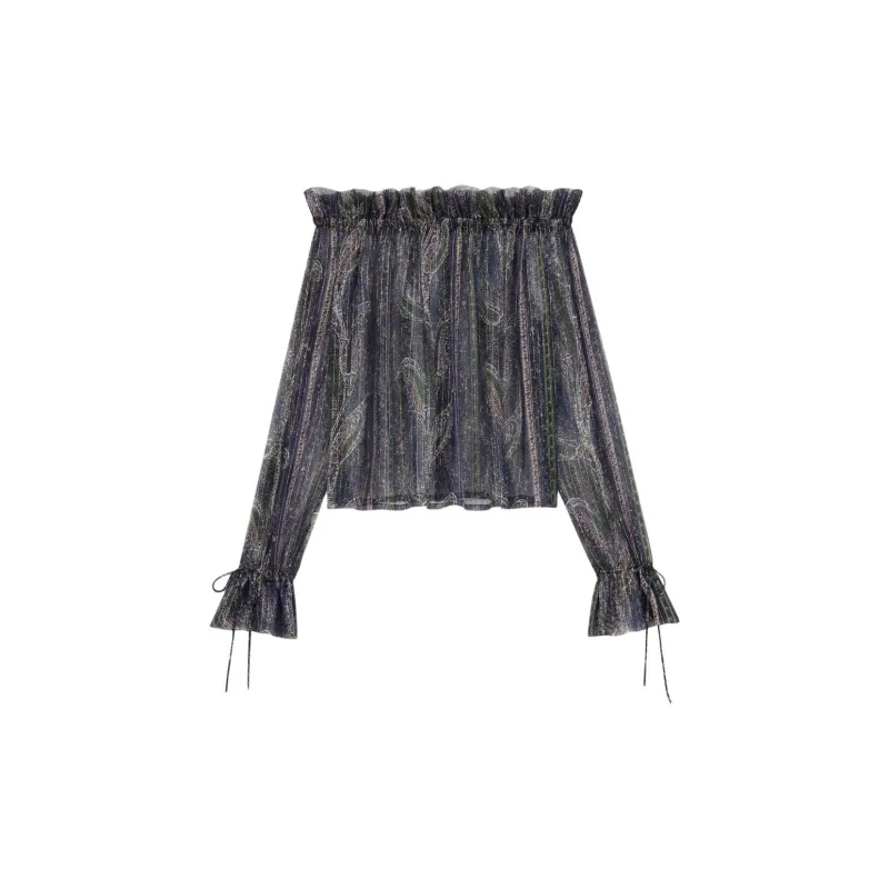 SAINT LAURENT Lurex detail Blouse-1