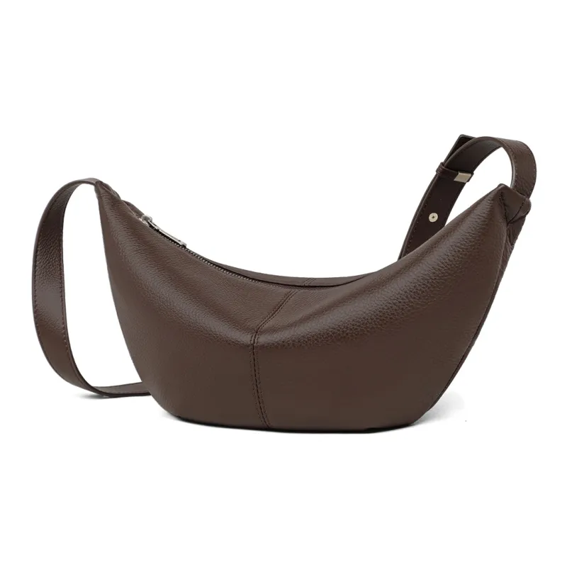 MILLIE'S Cow Leather Armpit Shoulder Dumpling Bag Crossbody Bag Regular Women's Black/Coffee-8