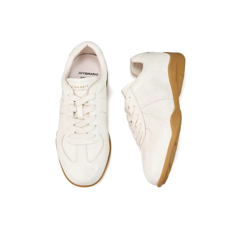 Joy&Mario Breathable Lightweight Low-Top Casual Shoes Women's Beige-4