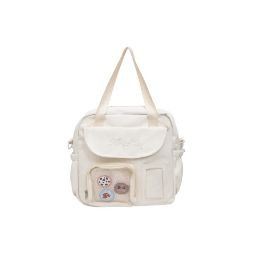MINIPUDING Cotton Backpack Unisex White/Yellow/Blue/Black