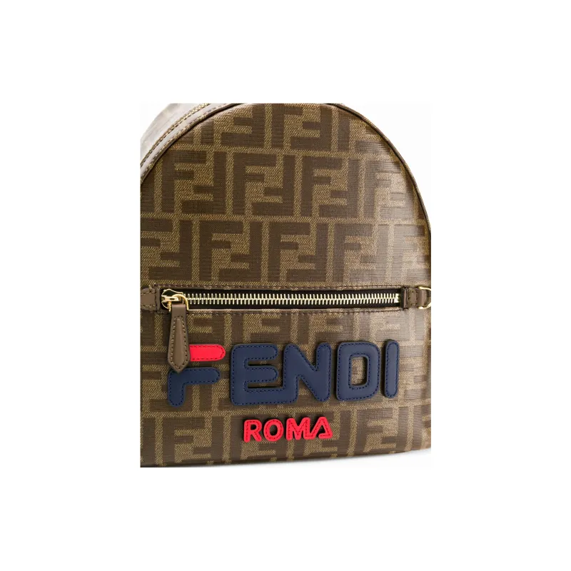 FENDI Calfskin Backpack Mini Men's Brown-2