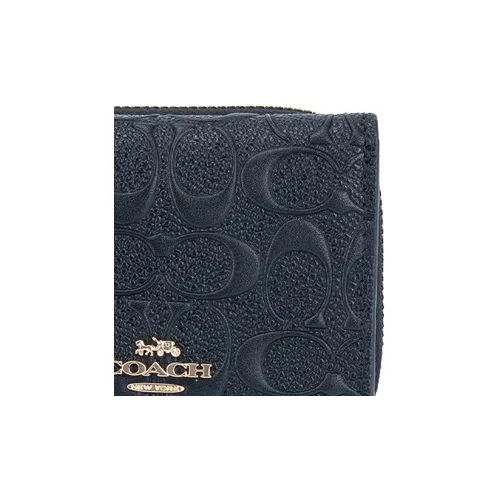 COACH Trifold Wallet Cow Leather Wallet Women's Black-4
