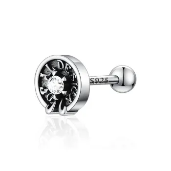 GUDUD S925 Silver Stud Earrings Men's