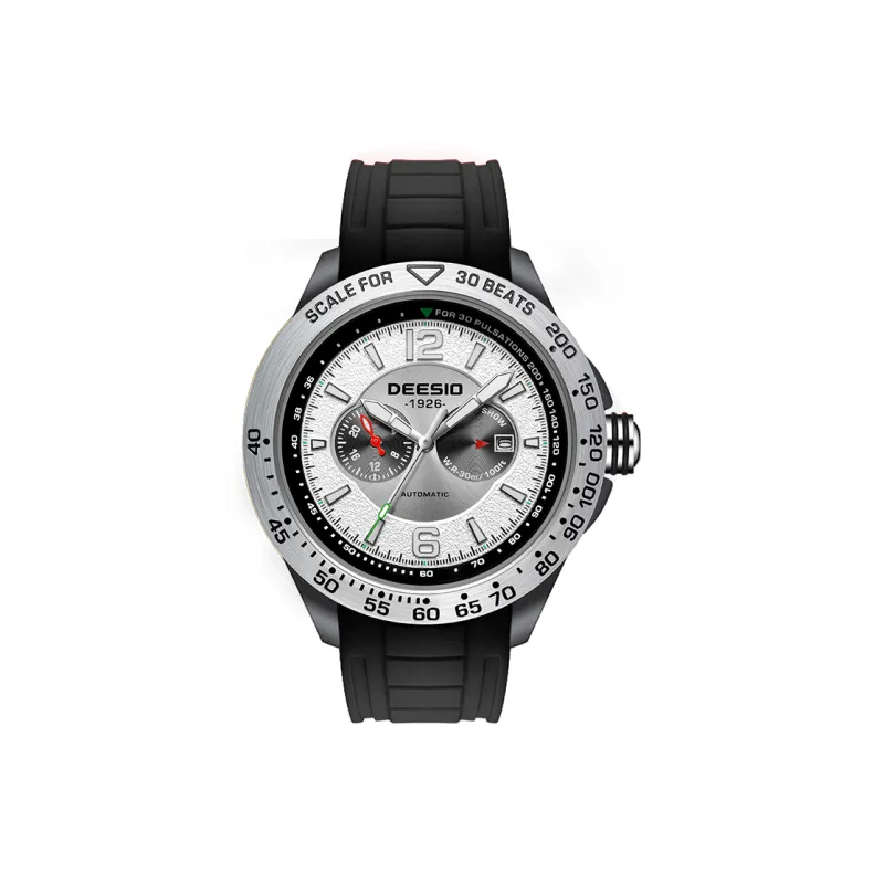 DEESIO Warrior Collection Automatic Mechanical Movement Silicone Strap Chinese Watches Men's Watches Red Watch Dial-8