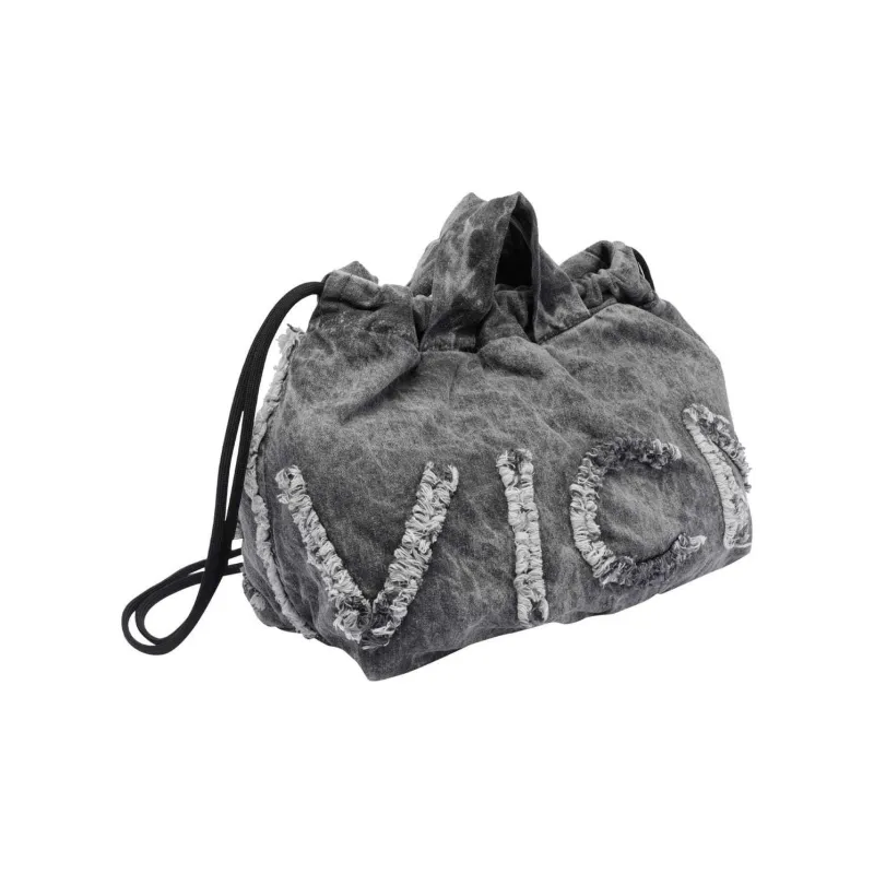 Vic Matie Cotton Backpack, One Shoulder Handbag Women's Gray-2