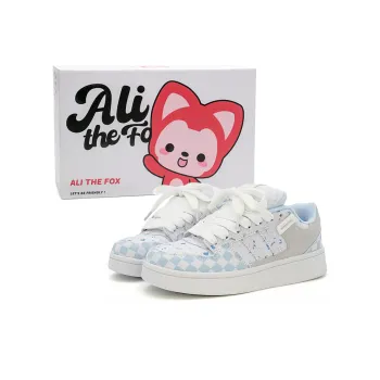 ALI THE FOX Coverage Anti Slip Wear Resistant Lightweight Breathable Low Top Skateboard Shoes Women's Blue Cranberry