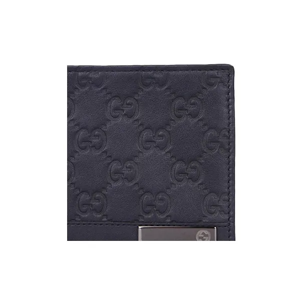 GUCCI Leather Wallet Men's Dark Blue/Navy Blue-3