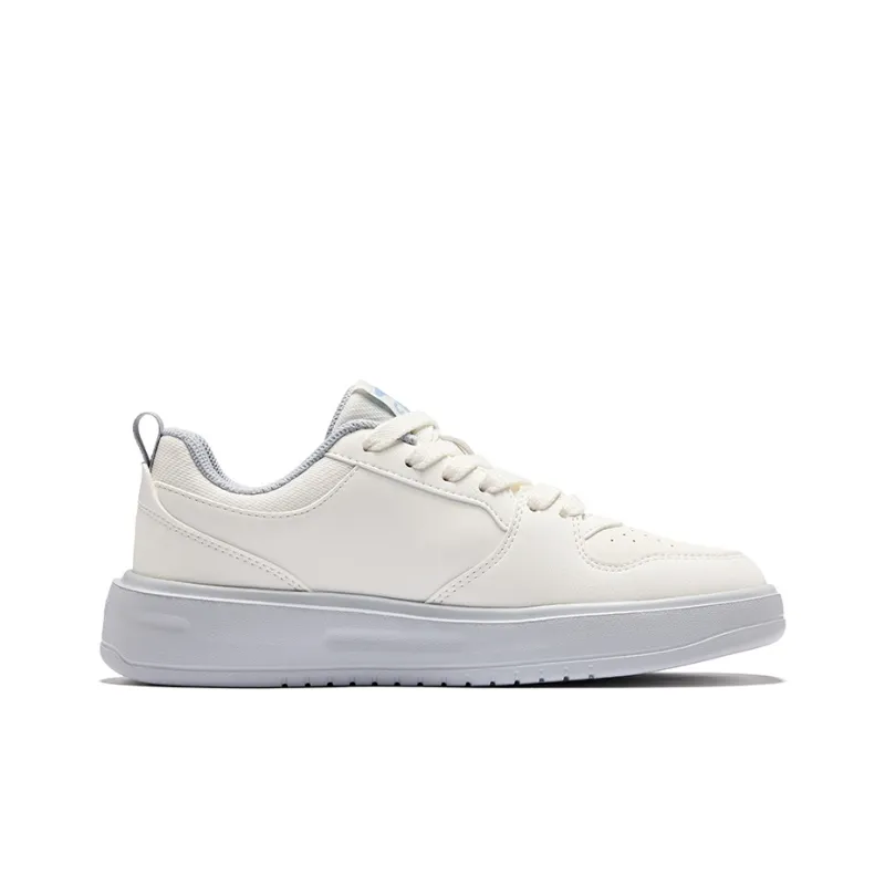 Erke Anti-Slip Wear-Resistant Low-Top Skateboard Shoes Women's White Gray-1