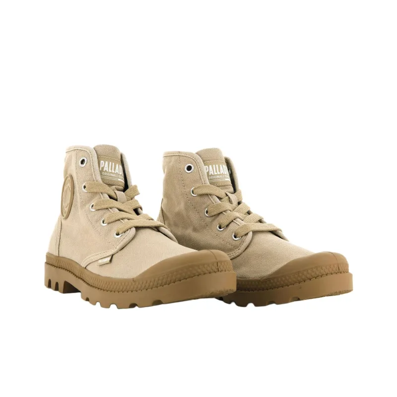 Palladium Pampa Anti Slip Wear Resistant Mid Top Canvas Shoes Women's Brown-3